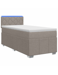 Letto box spring con materasso Tortora 100 x 200 cm Tessuto