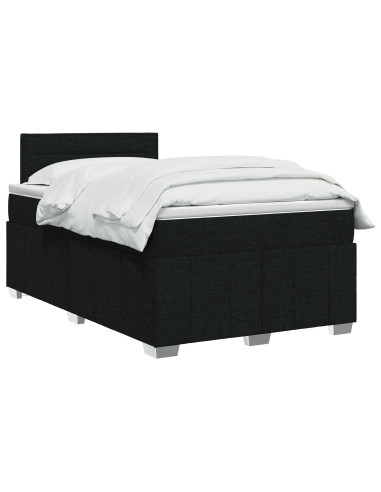 Letto box spring con materasso Nero 120 x 190 cm Tessuto