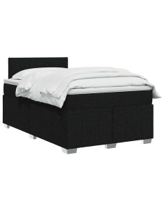 Letto box spring con materasso Nero 120 x 190 cm Tessuto 2