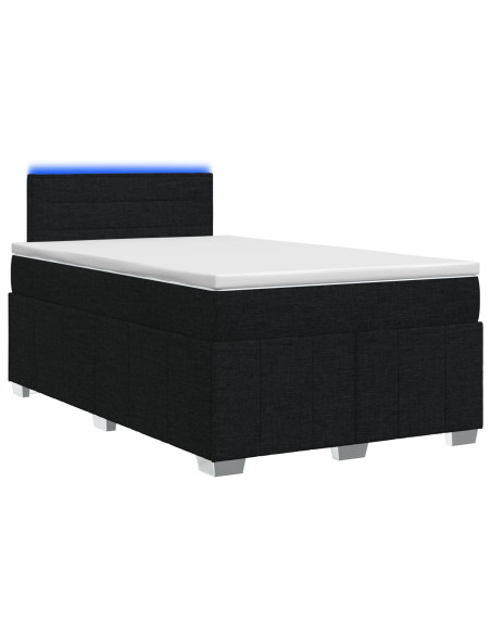 Letto box spring con materasso Nero 120 x 200 cm Tessuto