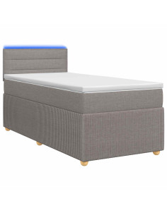 Letto box spring con materasso Tortora 80 x 200 cm Tessuto