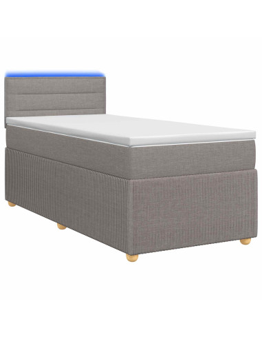 Letto box spring con materasso Tortora 80 x 200 cm Tessuto