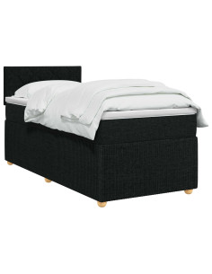 Letto box spring con materasso Nero 80 x 200 cm Tessuto 2