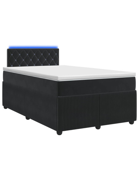 Letto box spring con materasso Nero 120 x 190 cm Velluto