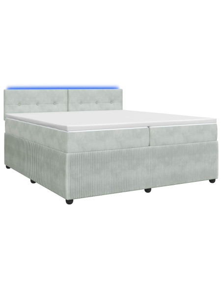 Letto box spring con materasso Grigio Chiaro 200 x 200 cm
