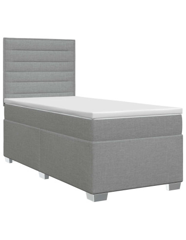 Letto box spring con materasso Grigio Chiaro 100 x 200 cm