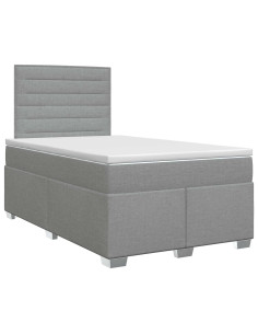 Letto box spring con materasso Grigio Chiaro 120 x 190 cm