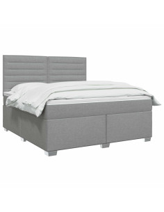 Letto box spring con materasso Grigio Chiaro 140 x 190 cm 2