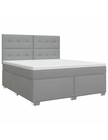 Letto box spring con materasso Grigio Chiaro 160 x 200 cm