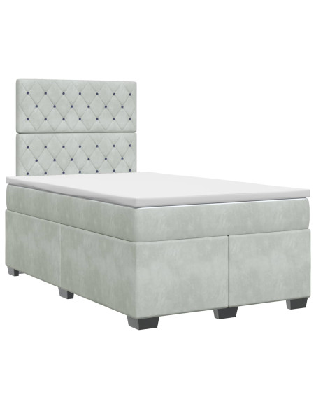 Letto box spring con materasso Grigio Chiaro 120 x 200 cm