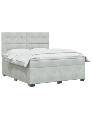 Letto box spring con materasso Grigio Chiaro 180 x 200 cm