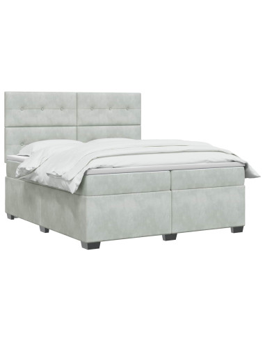 Letto box spring con materasso Grigio Chiaro 200 x 200 cm
