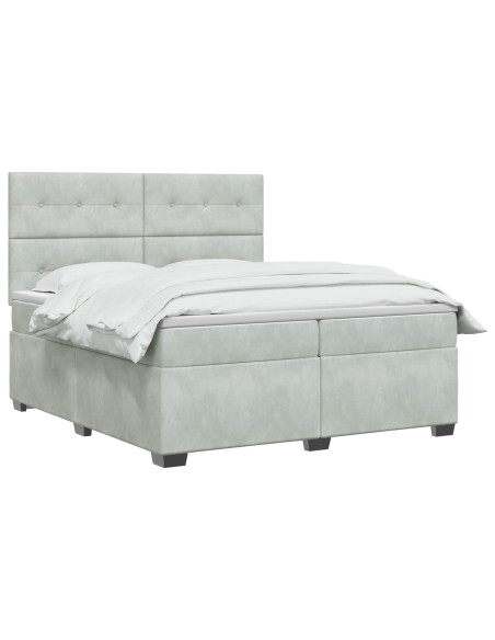 Letto box spring con materasso Grigio Chiaro 200 x 200 cm