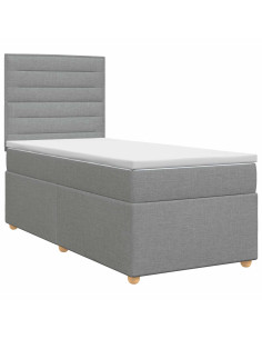 Letto box spring con materasso Grigio Chiaro 80 x 200 cm