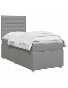 Letto box spring con materasso Grigio Chiaro 80 x 200 cm 2