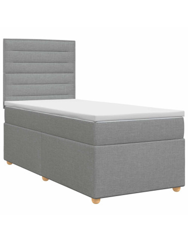 Letto box spring con materasso Grigio Chiaro 100 x 200 cm