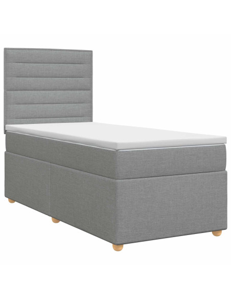 Letto box spring con materasso Grigio Chiaro 100 x 200 cm