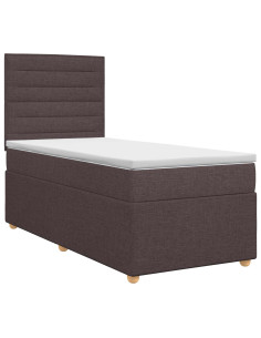 Letto box spring con materasso Marrone Scuro 100 x 200 cm