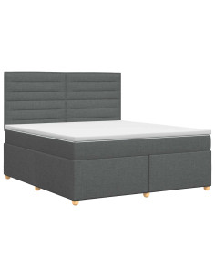 Letto box spring con materasso Grigio Scuro 140 x 190 cm