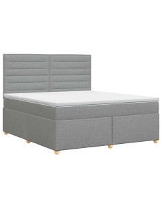 Letto box spring con materasso Grigio Chiaro 140 x 200 cm
