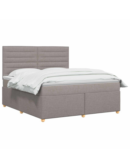 Letto box spring con materasso Tortora 140 x 200 cm Tessuto
