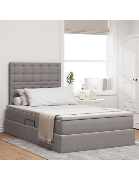Letto con contenitore LED e materasso Tortora 120 x 190 cm