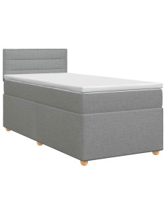 Letto box spring con materasso Grigio Chiaro 90 x 190 cm