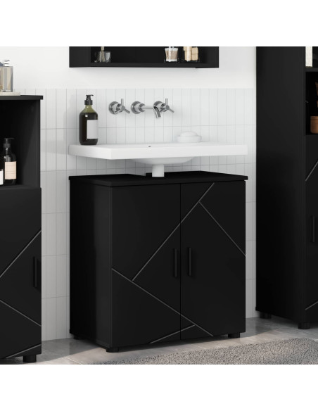 Mobile da Bagno con archiviazione Nero 61 x 35 x 64 cm