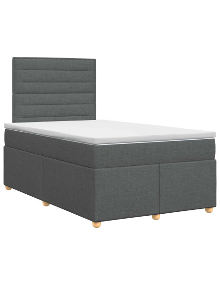 Letto box spring con materasso Grigio Scuro 120 x 190 cm