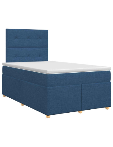 Letto box spring con materasso Blu 120 x 190 cm Tessuto