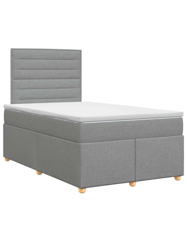 Letto box spring con materasso Grigio Chiaro 120 x 200 cm
