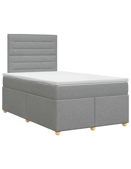 Letto box spring con materasso Grigio Chiaro 120 x 200 cm