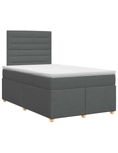 Letto box spring con materasso Grigio Scuro 120 x 200 cm
