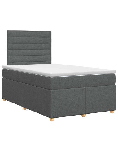 Letto box spring con materasso Grigio Scuro 120 x 200 cm