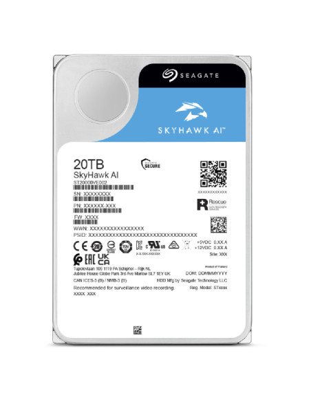 Seagate SkyHawk AI disco rigido interno 20 TB 7200 Giri/min 512 MB 3.5" Serial ATA III