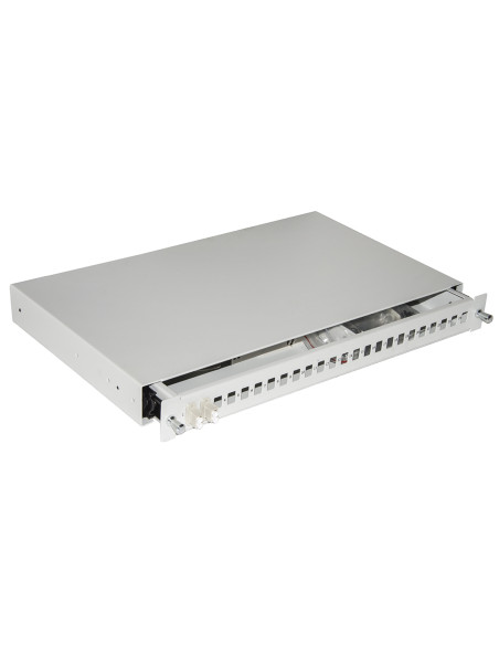CASSETTO FIBRA OTTICA 24 PORTE 1U GR ADATTATORI SC SIMPLEX/LC DUPLEX