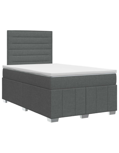Letto box spring con materasso Grigio Scuro 120 x 190 cm