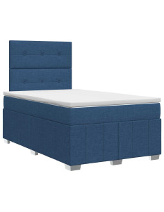 Letto box spring con materasso Blu 120 x 190 cm Tessuto