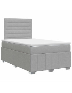 Letto box spring con materasso Grigio Chiaro 120 x 200 cm