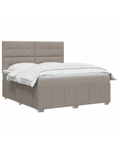 Letto box spring con materasso Tortora 140 x 200 cm Tessuto 2