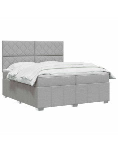 Letto box spring con materasso Grigio Chiaro 200 x 200 cm 2