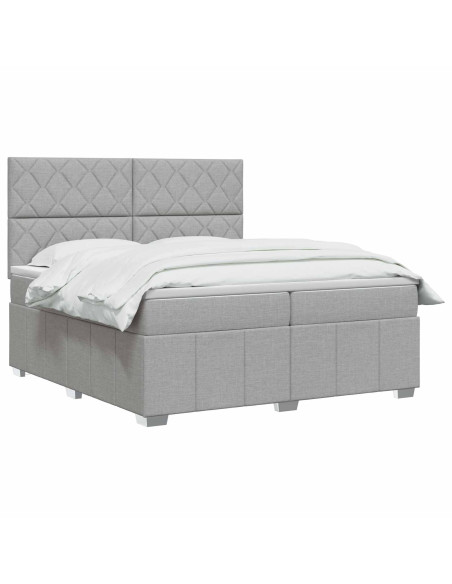 Letto box spring con materasso Grigio Chiaro 200 x 200 cm