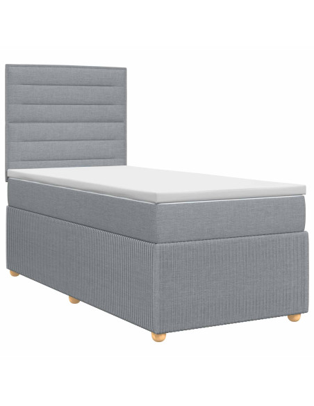 Letto box spring con materasso Grigio Chiaro 80 x 200 cm