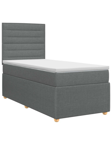 Letto box spring con materasso Grigio Scuro 80 x 200 cm Tessuto