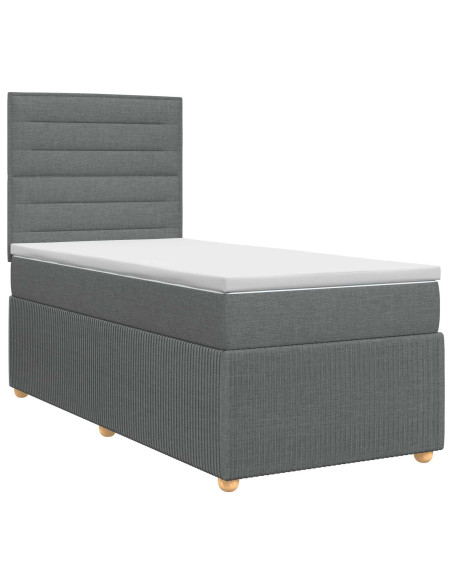 Letto box spring con materasso Grigio Scuro 100 x 200 cm