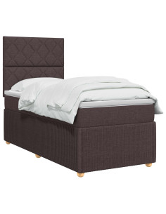 Letto box spring con materasso Marrone Scuro 100 x 200 cm 2