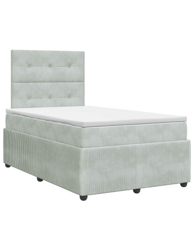 Letto box spring con materasso Grigio Chiaro 120 x 190 cm