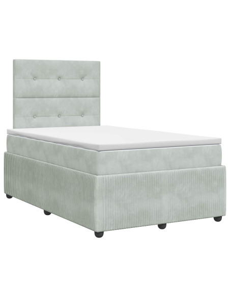 Letto box spring con materasso Grigio Chiaro 120 x 190 cm