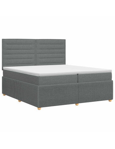 Letto box spring con materasso Grigio Scuro 200 x 200 cm
