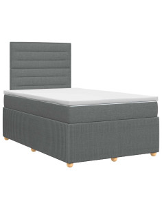 Letto box spring con materasso Grigio Scuro 120 x 200 cm